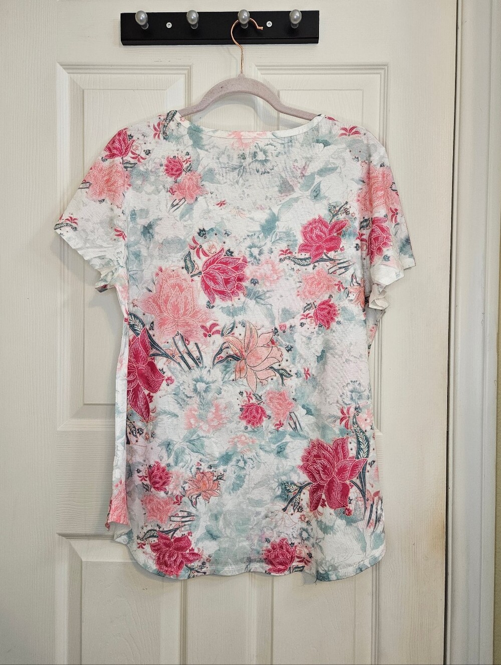 Style & Co Womens XXL Floral Short Sleeve T-Shirt Scoop Neck Top - Picture 7 of 7